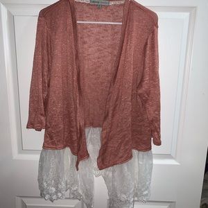 Pink lace cardigan